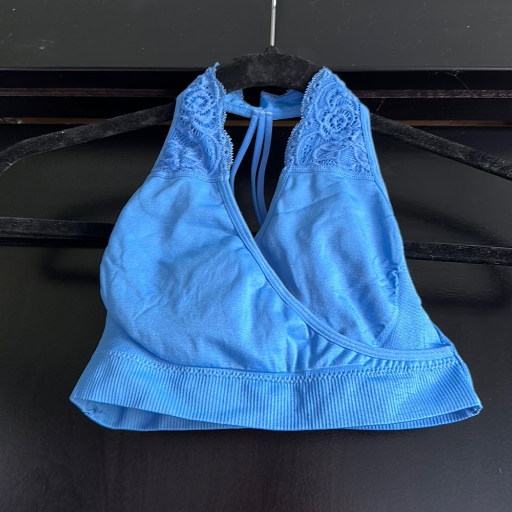 Beautiful blue BAR BRA bralette
